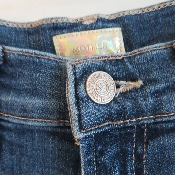 MOTHER The Insider Crop Step Fray Jeans in Girl Crush - Size 25 - Picture 6 of 14